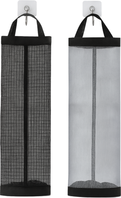 피어나다 벽걸이 비닐봉투 정리함 고리포함 4개세트, 4개, 정리함그레이