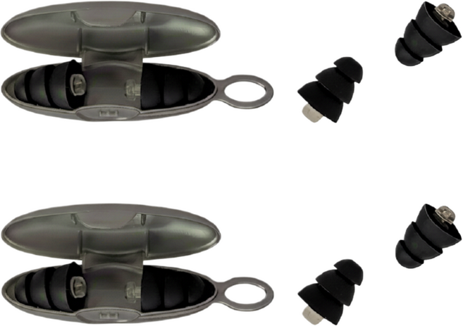 멜로하임 군인용 귀마개 사격 폭발 소음 차단 1+1 총 2쌍 군대 이어플러그, 1세트, 블랙+블랙