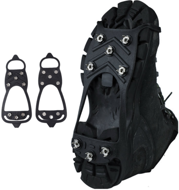 라온메이드 8핀 도시형 아이젠 미끄럼방지 겨울 눈길 빙판 신발 스파이크, 블랙