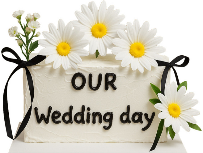 레브리 모형케이크 만들기 세트 웨딩케이크 촬영 소품 브라이덜샤워 리본케이크 키트 미니어처, 직사각형, 흰색데이지