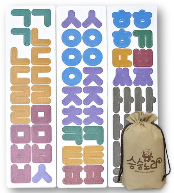 승승노리 한글자석 자음 모음 글자 놀이 교구, 58피스, 1개