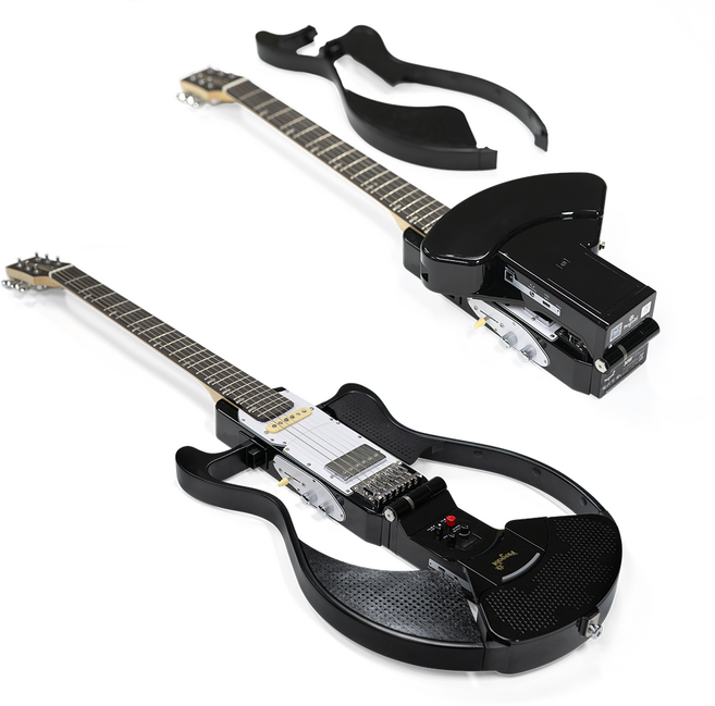 [30대 수량!] 모가비 일렉 기타 V3-648 / (앰프 내장 녹음 기능 기내 반입), 블랙, 1개