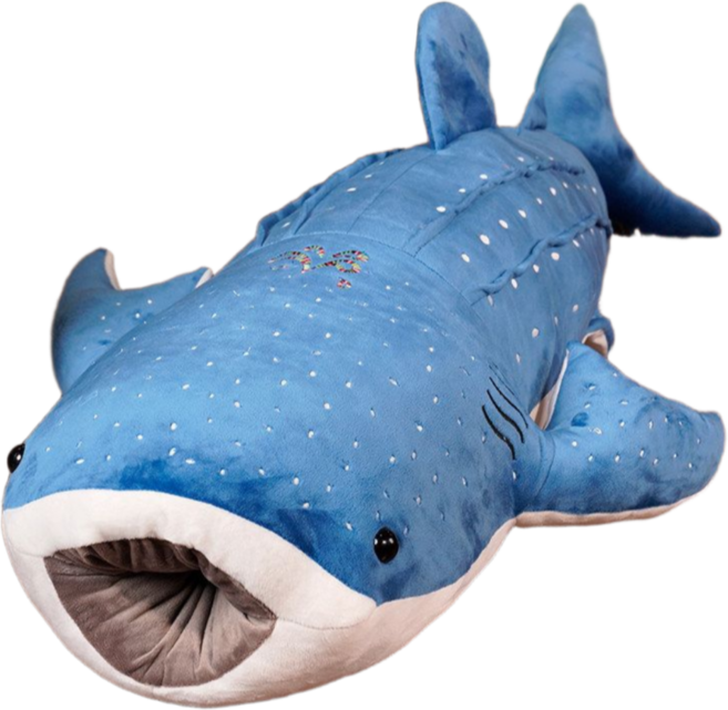 국내 당일배송 휘뚜마뚜 고래 상어 인형 쿠션 바디필로우 대형 봉제 인형 55cm 75cm 100cm 베개, 블루