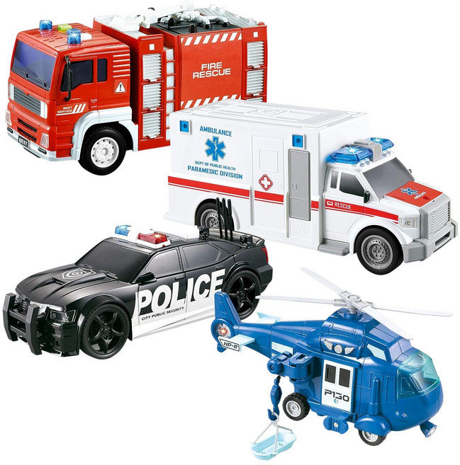 릴라코 긴급 출동 구조대 장난감 4종 세트, 혼합색상, 1개