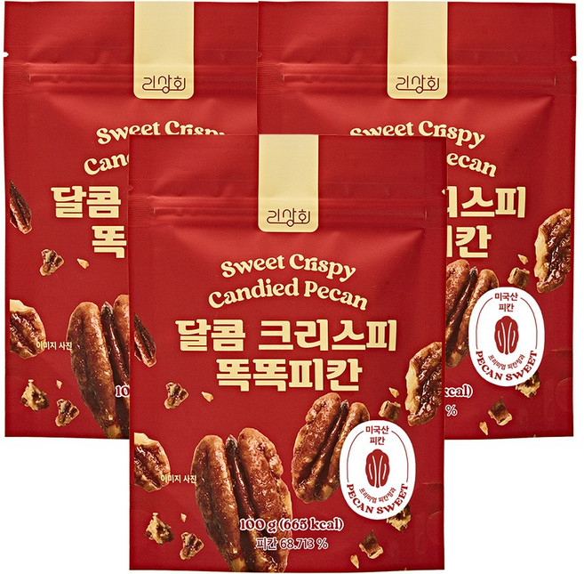 리상회 달콤 크리스피 똑똑 피칸정과 강정 결혼 답례품, 3개, 100g