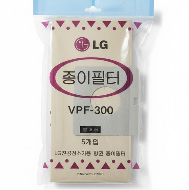 정품 10매 LG청소기 VPF-300 V-C454T V-C459T V-C500AE 엘지 먼지봉투 종이필터, 10개