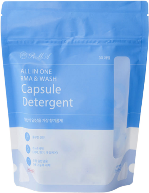 르마엔워시 실내건조 올인원 세탁 캡슐 세제 코튼스위트향, 2개, 30개입