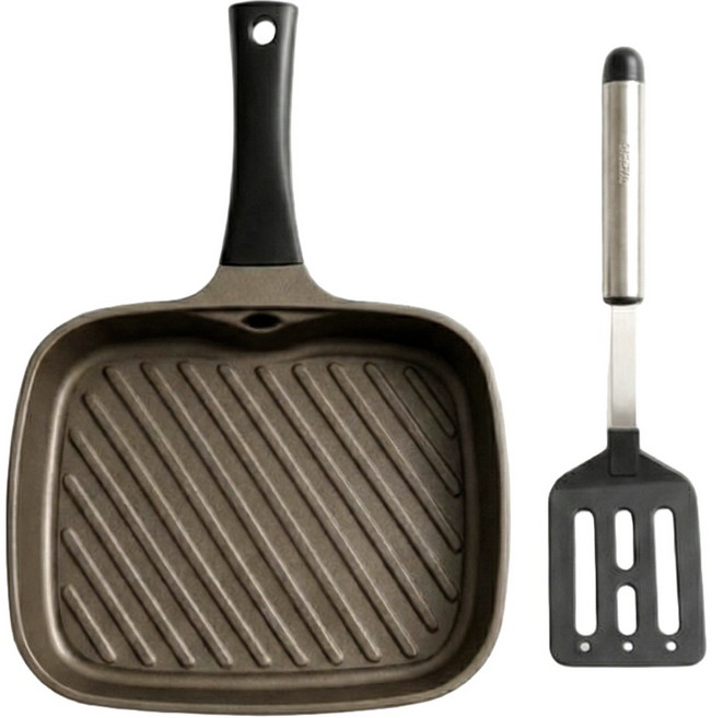 연기 냄새안나는 사각 생선구이팬 그릴팬 후라이팬 스텐 생선 뒤집게 세트, 1개