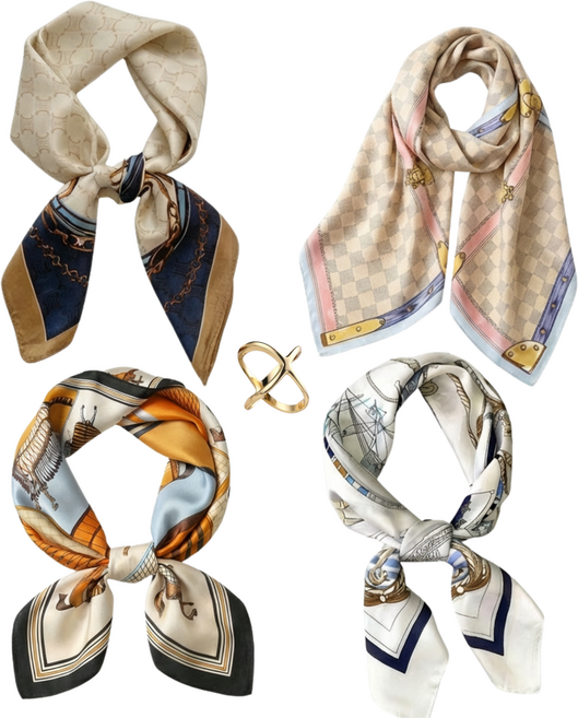 피어나다 사계절 여성스카프 4종세트 링포함