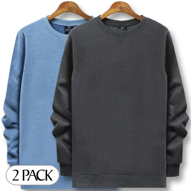 블루포스 심플 맨투맨 1+1세트 남자 긴팔 티셔츠 봄 가을 남성 운동복 단체티 남녀공용 커플티 [국내생산]