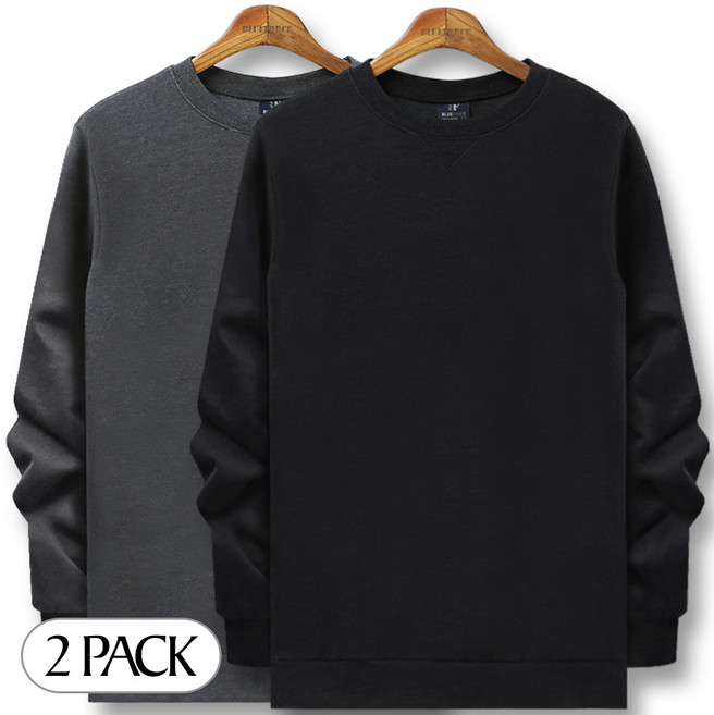 블루포스 심플 맨투맨 1+1세트 남자 긴팔 티셔츠 봄 가을 남성 운동복 단체티 남녀공용 커플티 [국내생산]