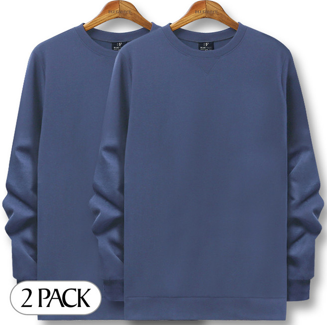 블루포스 심플 맨투맨 1+1세트 남자 긴팔 티셔츠 남성 운동복 단체티 커플티 겨울옷 [국내생산]