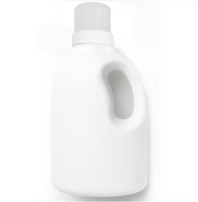 1.5리터 세탁세제 디스펜서 소분 리필 용기 라운드 손잡이, 1.5 라운드손잡이형 흰용기+투명계량캡_대, 1개, 1.5L