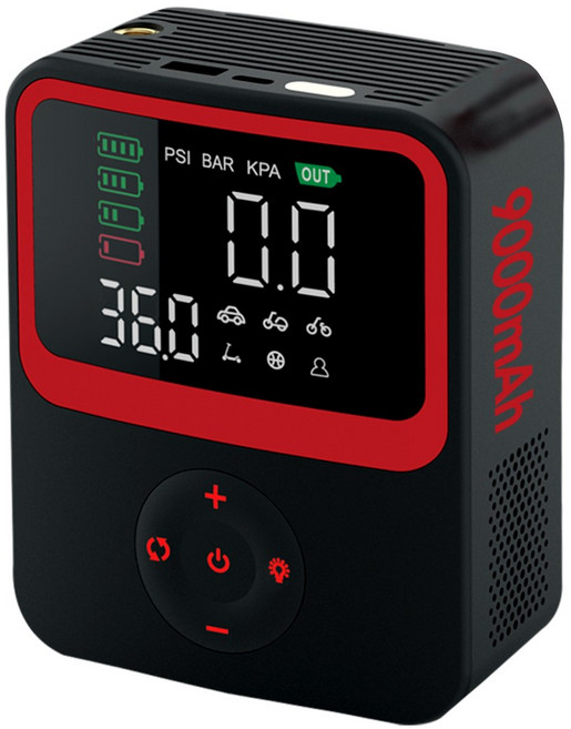 미오닉 신모델 에어 9000 타이어 공기압 주입기 자동차 공기주입기 9000mAh, 1개