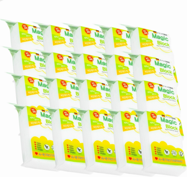 안셈 독일 매직블럭 20개 개별포장 70x110x30mm 다목적 찌든때 청소 스펀지 20개.1팩