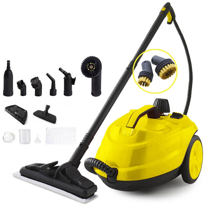 aa마켓 고압 핸디 물걸레 스팀청소기, 엘로우, 2미터호스 풀셋