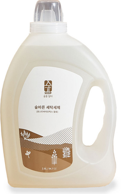 숲바른 아기 유아 대용량 세탁세제, 2.8L, 2개