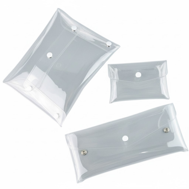 리프하나 PVC 투명 파우치 3종세트