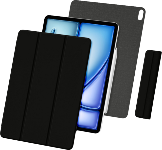 니케 아이패드 마그네틱 폴리오 애플펜슬커버 케이스, 블랙, 1개