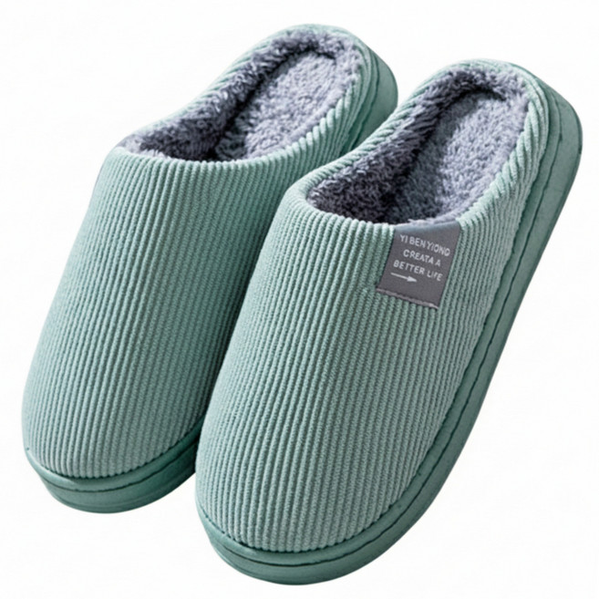 TOPNSHINY 심플한 실내용 방한 슬리퍼 털 실내화