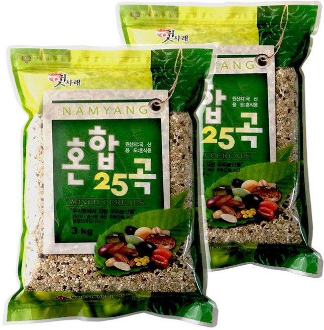 [국산혼합잡곡] 혼합25곡 3kg 프리미엄 우리농산물 영양곡, 2개