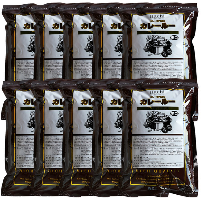 하찌 카레루 - 일본 카레 가루 약간 매운맛 분말 파우더 하치, 10개, 1kg
