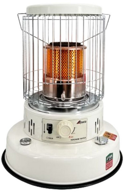 국산 석유히터 등유히터 캠핑등유난로 원통형 기름난로 화이트 업소용 야외용 야외카페 가정용 유리심지난로, 원통형460S(크림화이트)