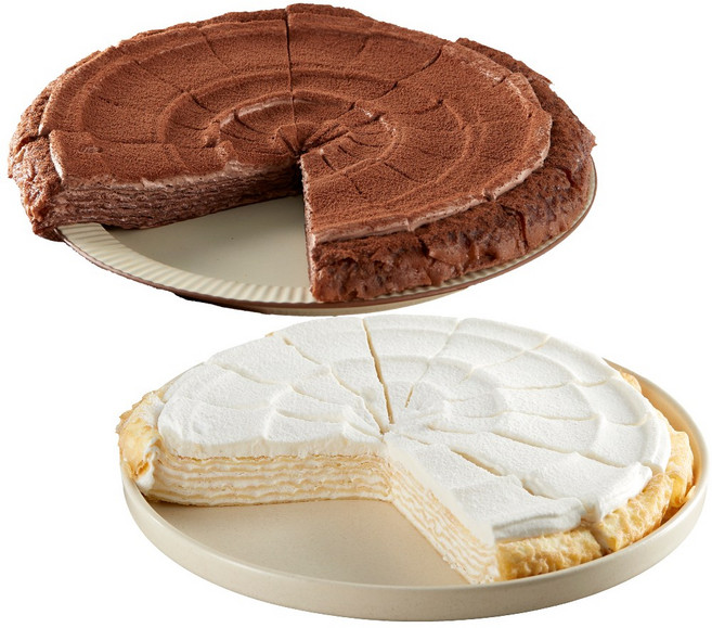 파르팜 크레이프 케이크 2종 (초코&우유), 1개, 960g