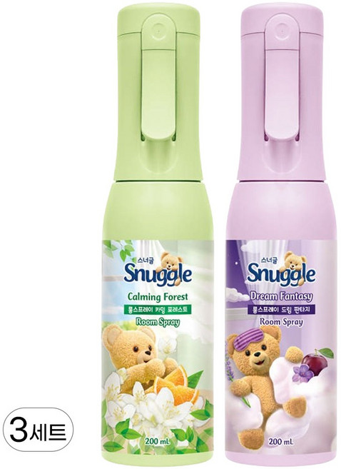 스너글 룸 스프레이 드림판타지 200mlx3개 + 카밍 포레스트 200mlx3개, 1개, 200ml