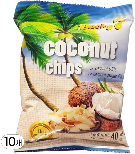 럭키 세븐 코코넛칩, 40g, 10개