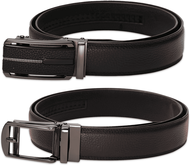 [TV홈쇼핑] 맥스 소가죽 벨트 2종세트 남성 원터치 요술 자동 정장벨트