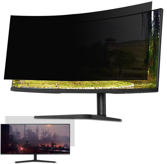 LG정품소재 웰링크 모니터용 정보보호필름 할인전 (사생활보호/시력보호), 1개, 34인치울트라와이드형(797*334mm)