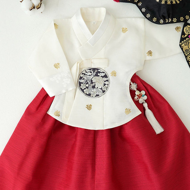 금박당의 빨강치마 고급 여아한복 (백일~10호) 어린이 키즈 돌한복 유아 아동한복