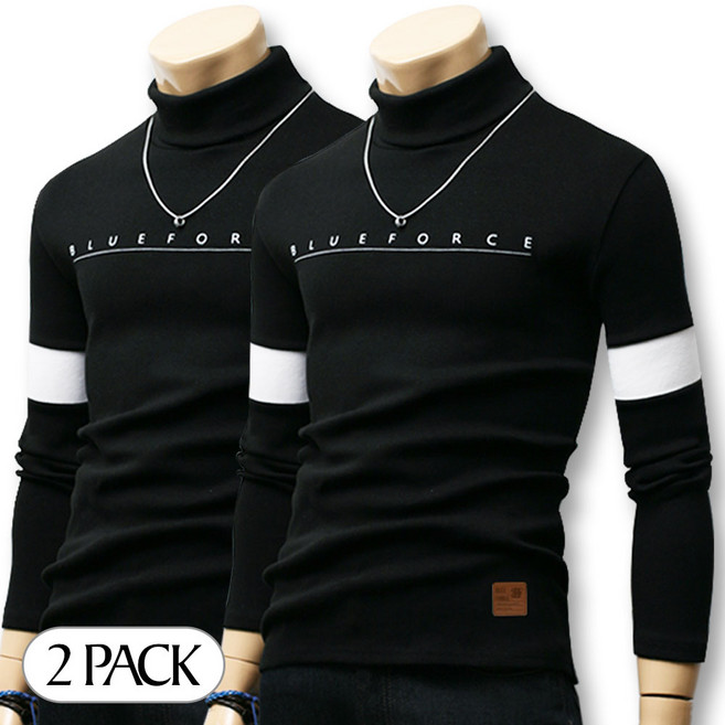 블루포스 블래쉬 1+1세트 남자 폴라티 목티 남성 목폴라티 빅사이즈 가을 겨울 긴팔 티셔츠