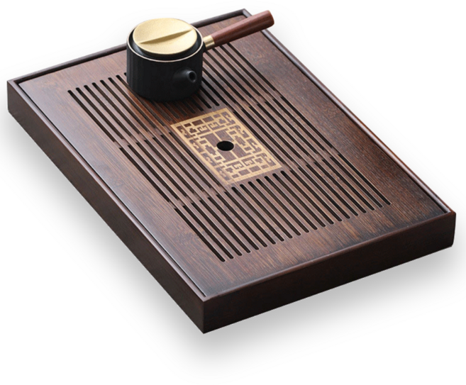 고급 티트레이 차트레이 스프라이트 배수 받침대 다반 다기 대나무 쟁반, 1개, 고급B(라지)