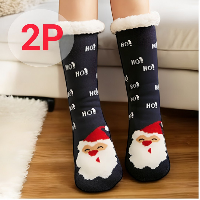 하트제이 1+1 남녀공용 두툼한 롱 수면양말 임산부 무압박 미끄럼방지