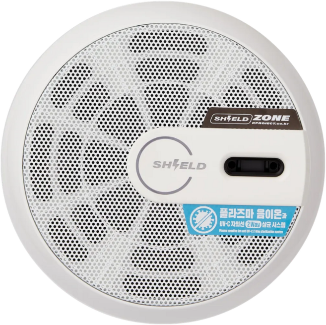 100% 국내생산 쉴드 신생아 항알러지 아데노 바이러스 비염 방역용 음이온 공기청정기 아기방 유무선전용 공기살균기, 화이트