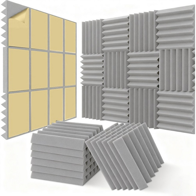 접착형 방음재 흡음판 300x300x50T 오피스텔 아파트 흡음재 6장세트 12장세트, 24개, 그레이