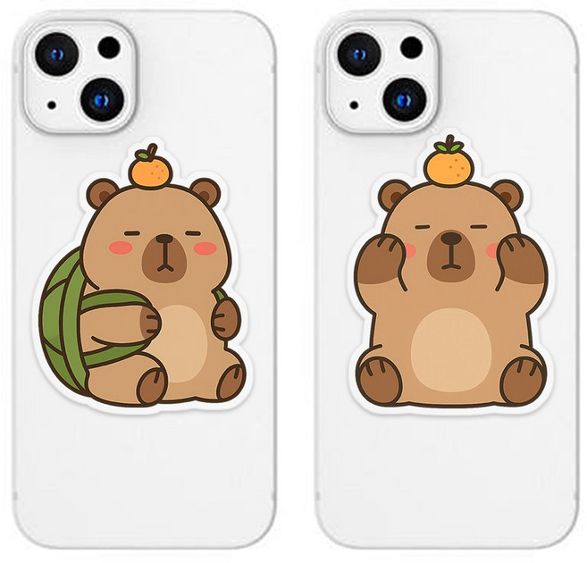 위드코코 (1+1) 귀여운 동물 그립 스마트 톡 핸드폰 거치대, 2개, 멍구 카피바라