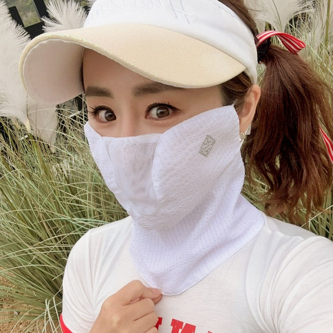 휴스토니 국산 C4 골프 마스크 99% 자외선차단 얼굴햇빛가리개, 9.C4 지지미 화이트