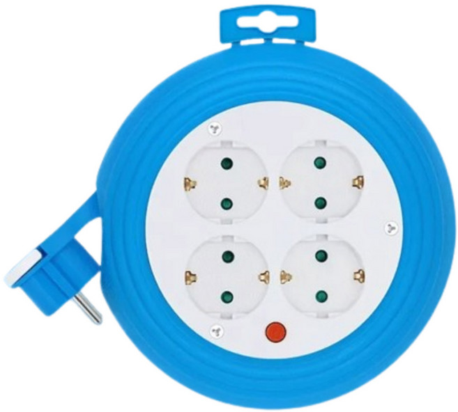 러그박스 방호형 USB 실내용 멀티탭 4구, 3m, 블루, 1개