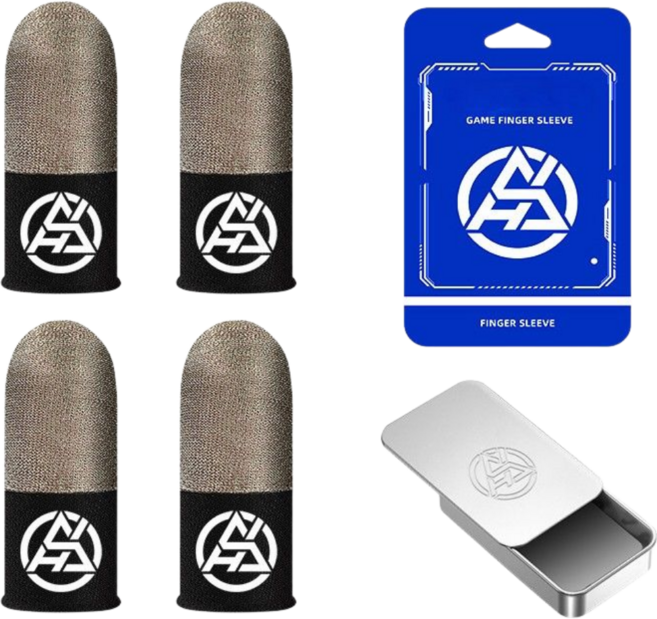 다담다담 스마트폰 게이밍 손가락 골무, 4개, 그레이