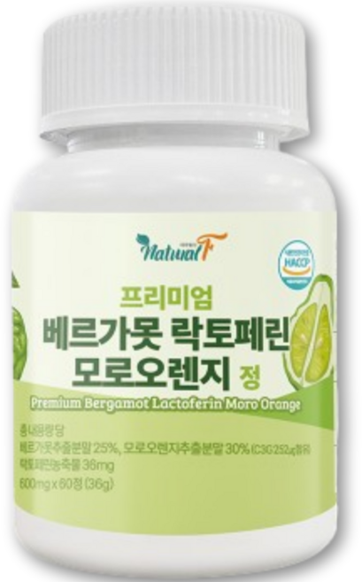 베르가못 폴리페놀 프리미엄 정 100% 국내산 액상 식약청 HACCP 인증, 1개, 60정