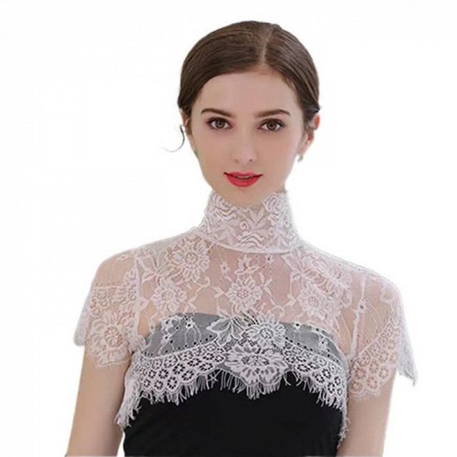 [1+1] 페이크폴라 멀티 이너 장식 셔츠카리 풀오버 레이스 폴라