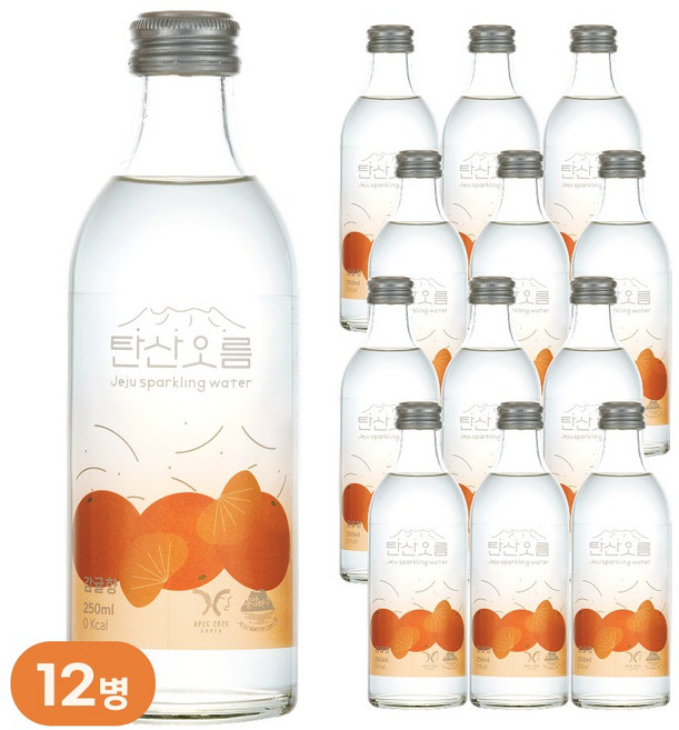 [탄산오름] 프리미엄 제주 탄산수 250 ml 감귤향, 12개, 250ml