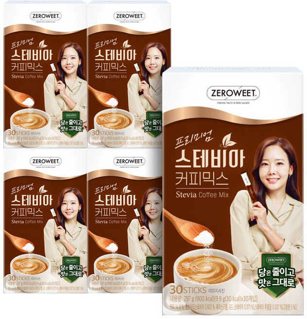 [본사직영] 펄세스 프리미엄 스테비아 커피믹스 150T (30T x 5박스), 5개, 30개입