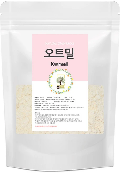 천연팩 오트밀 가루 100g 숲으로허브 곡물팩 오트밀팩, 1개, 1개입 - 쿠팡