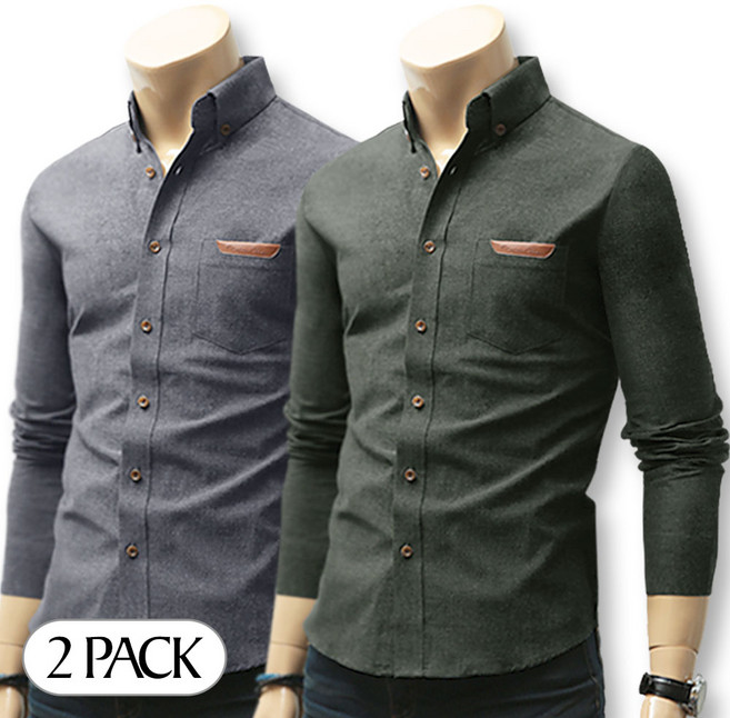 블루포스 남성 포노스 남방 1+1세트 포켓 포인트 남자 봄 가을 긴팔 셔츠