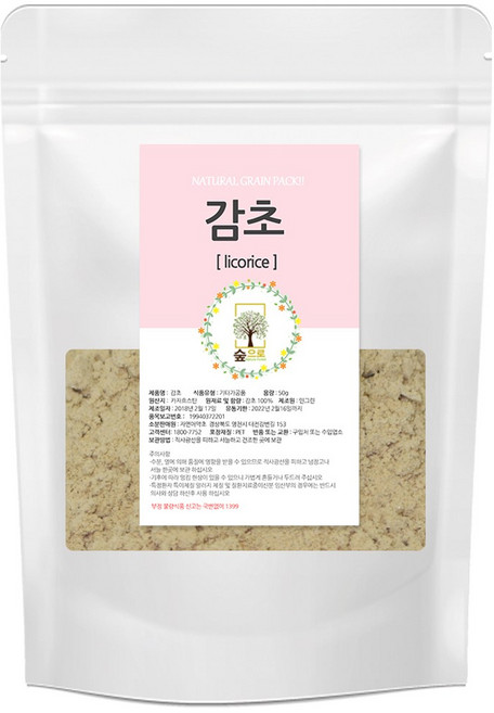 천연팩 감초가루 100g 숲으로허브 곡물팩 감초팩, 3개, 1개입