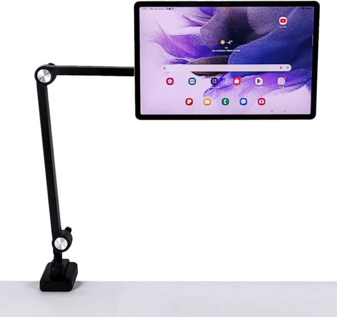 홈앤툴즈 아이패드 태블릿 마그네틱 책상 암 거치대 (2단), 1개, 블랙, HT-C61